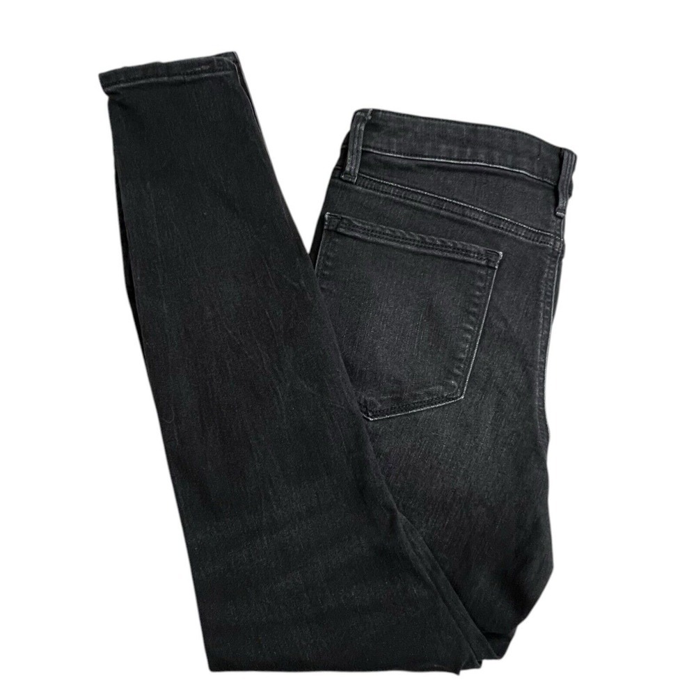 Athleta Sculptek Womens 8 Jeans Faded Black Mid Rise Zip Ankle Skinny Jeans